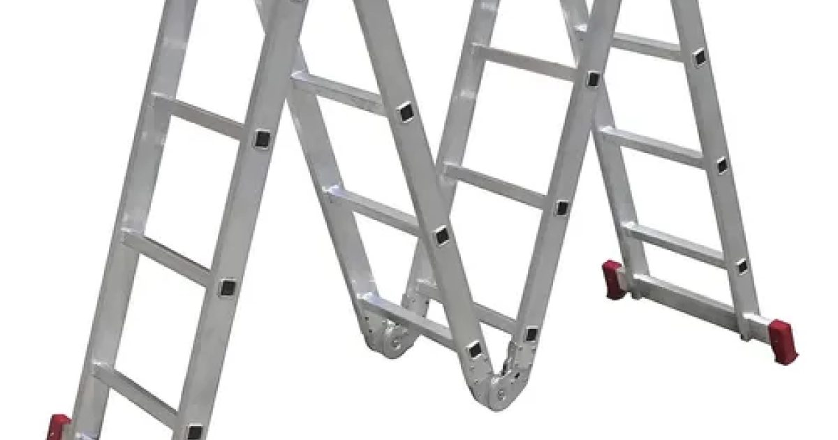 Escada Multifuncional de Alumínio 4x4 com 16 Degraus Dobrável e Articulada BotaFogo – Leve e Resistente - R$ 654,15